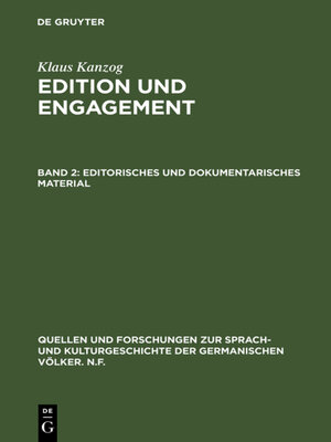 cover image of Editorisches und dokumentarisches Material